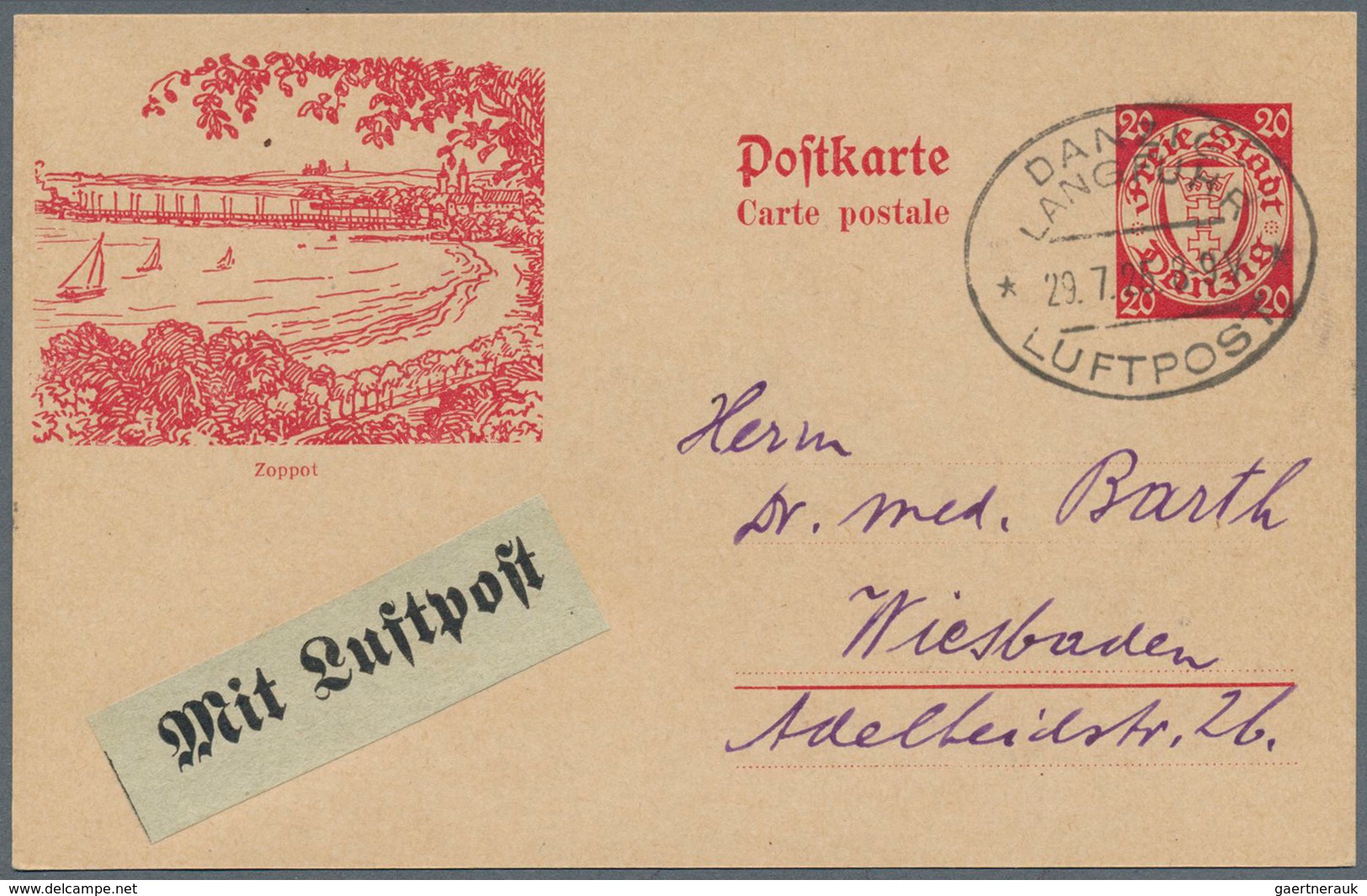 31948 Danzig - Ganzsachen: 1920/1926, Sehr Interessante Slg. Mit 37 Verschiedenen Gebrauchten Ganzsachenka - Sonstige & Ohne Zuordnung