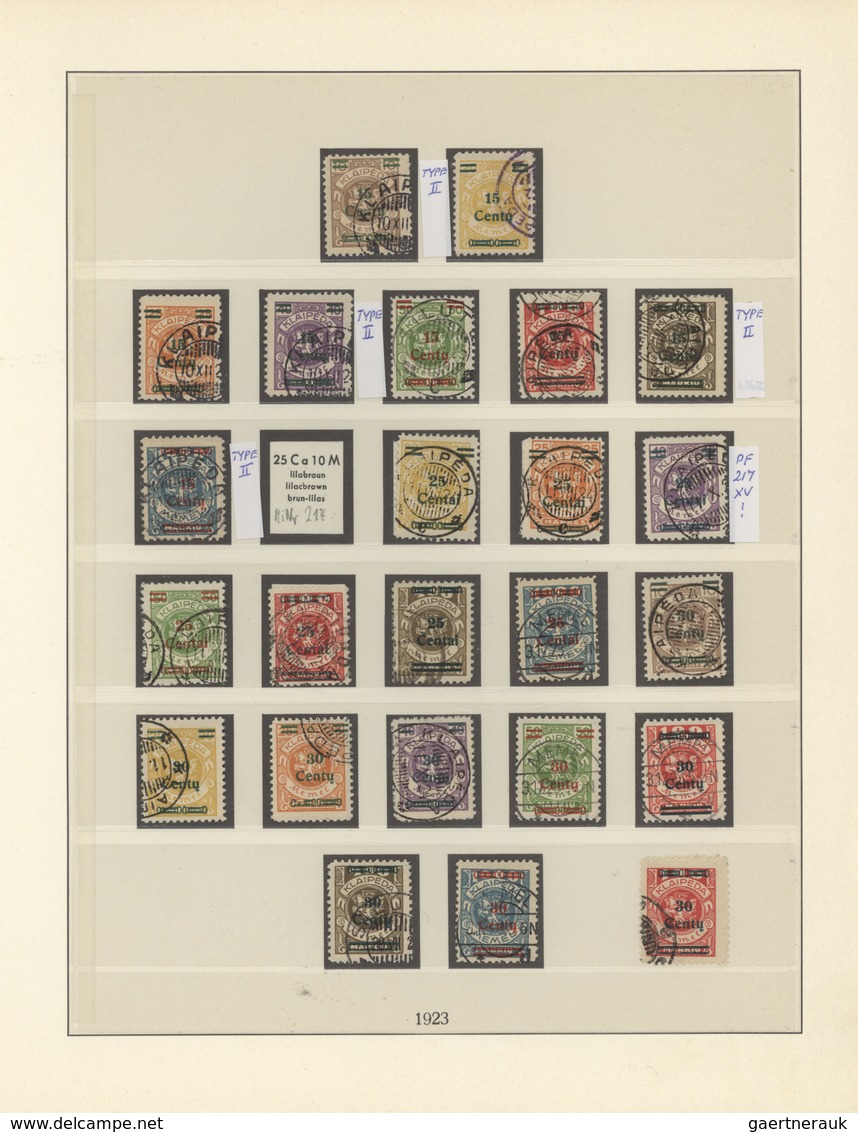 31952 Memel: 1920-39, weitestgehend vollständige Sammlung ungebraucht/postfrisch und gestempelt, nur wenig