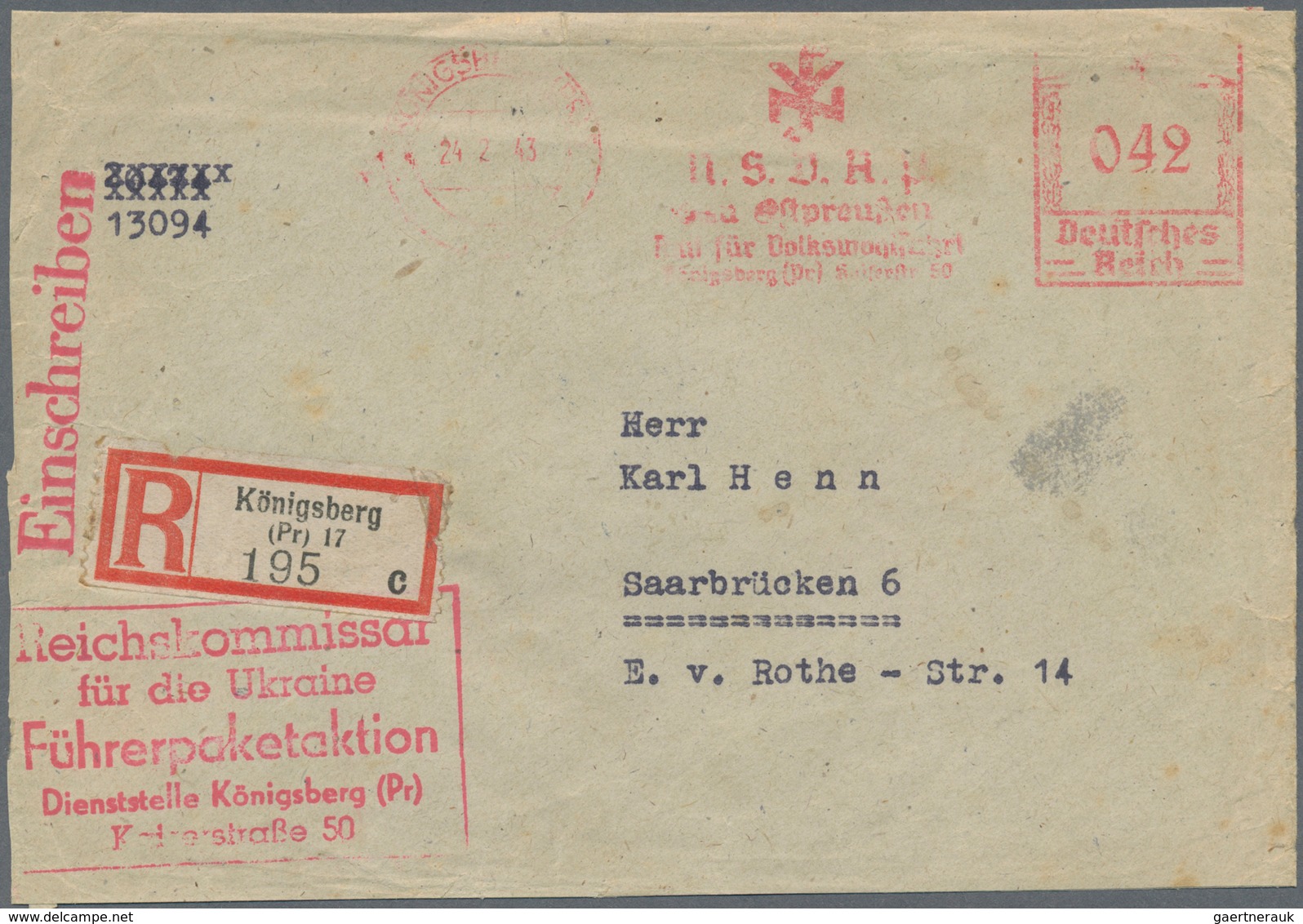 31960 Deutsche Besetzung II. WK: 1938/1944, Interessantes Lot Von 51 Briefen Und Ganzsachen, Dabei Noch 3 - Bezetting 1938-45