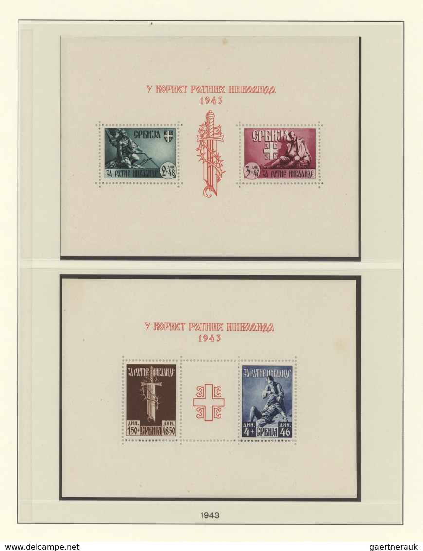 31965 Deutsche Besetzung II. WK: 1939/1945, Sammlung der besetzten Gebiete im Lindner Vordruckalbum mit Bö