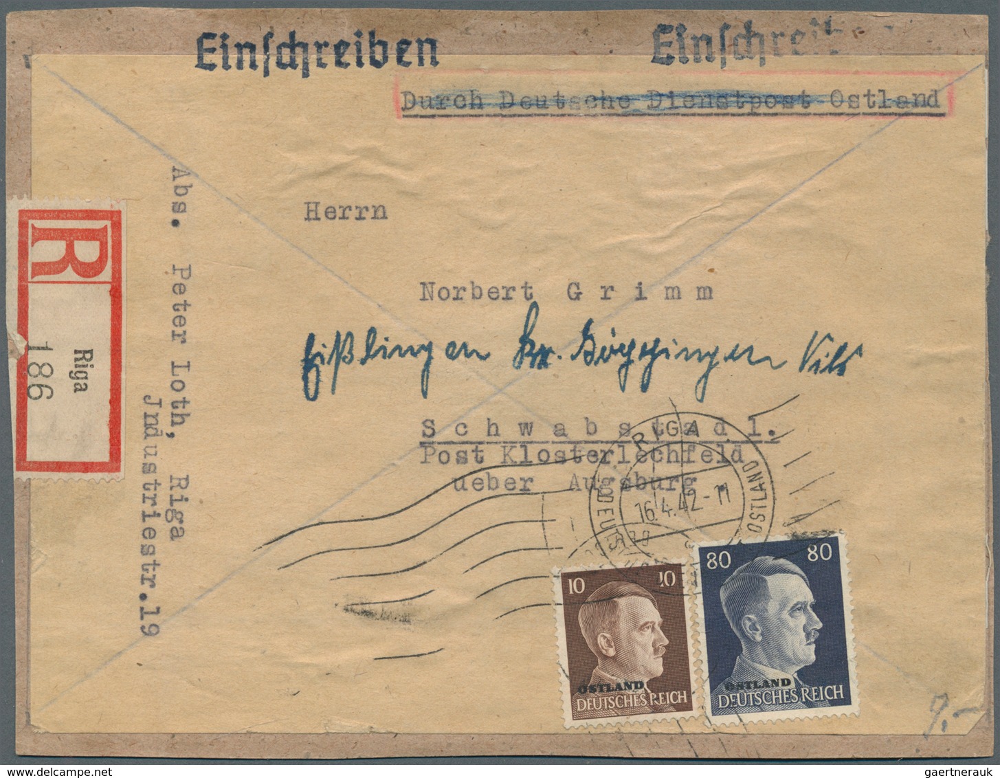 31973 Deutsche Besetzung II. WK: 1942/1943, 27 Briefe Aus Ostland Bzw. Ukraine. Dabei R-Briefe Auch Höhere - Bezetting 1938-45