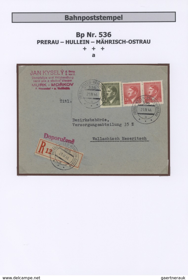 31978 Dt. Besetzung II WK - Böhmen Und Mähren: 1939/1945, "BAHNPOST In Böhmen Und Mähren" Ausstellungsmäßi - Bezetting 1938-45