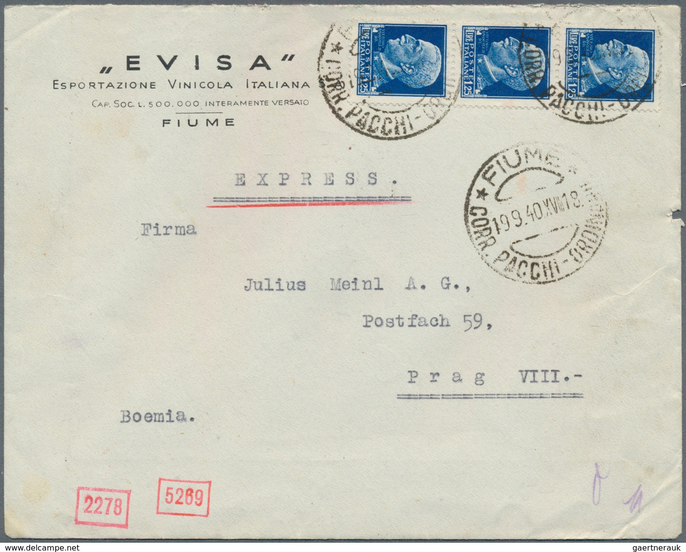 31979 Dt. Besetzung II WK - Böhmen Und Mähren: 1939/1945, Auslandspost Bzw. Incoming Mail, Ca. 280 Belege - Besetzungen 1938-45