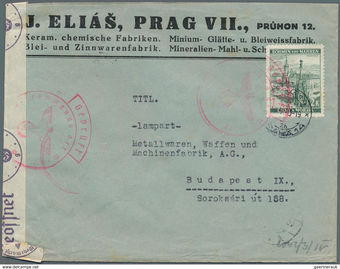 31979 Dt. Besetzung II WK - Böhmen und Mähren: 1939/1945, Auslandspost bzw. Incoming Mail, ca. 280 Belege