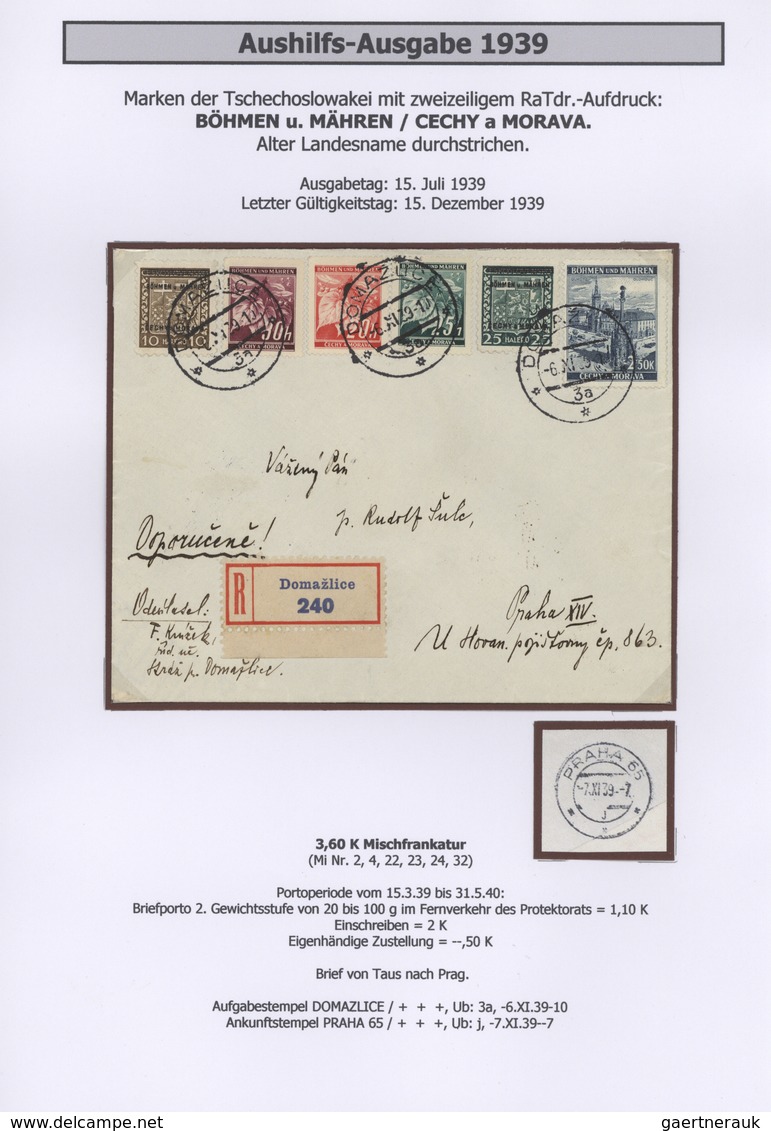 31989 Dt. Besetzung II WK - Böhmen Und Mähren: 1939, AUFDRUCK-AUSGABE: Ca. 50 Belege In EF, MeF Und MiF Au - Bezetting 1938-45