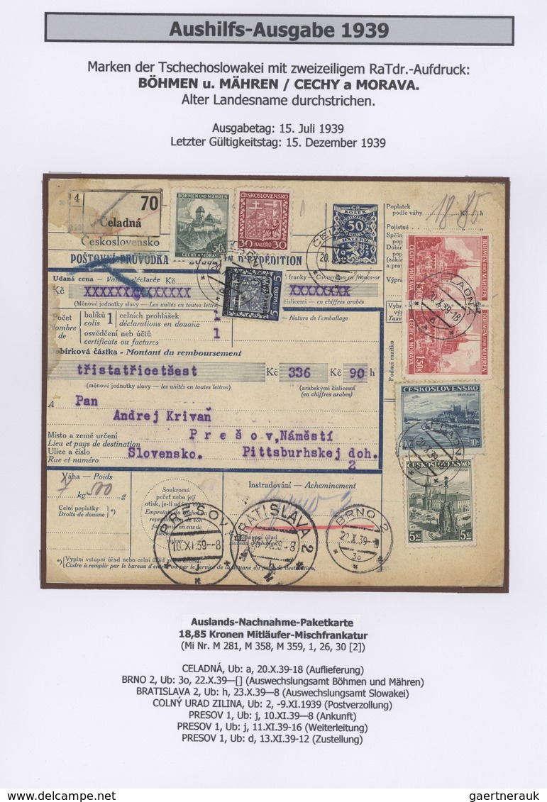 31989 Dt. Besetzung II WK - Böhmen Und Mähren: 1939, AUFDRUCK-AUSGABE: Ca. 50 Belege In EF, MeF Und MiF Au - Besetzungen 1938-45