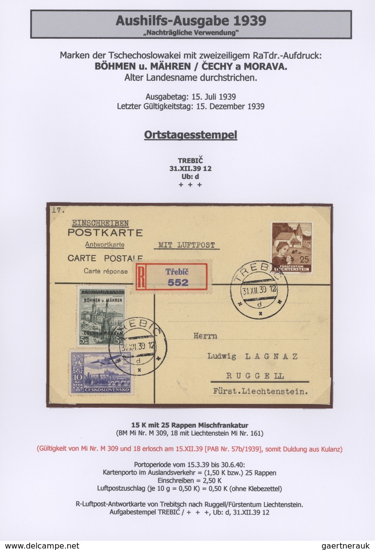 31989 Dt. Besetzung II WK - Böhmen Und Mähren: 1939, AUFDRUCK-AUSGABE: Ca. 50 Belege In EF, MeF Und MiF Au - Bezetting 1938-45