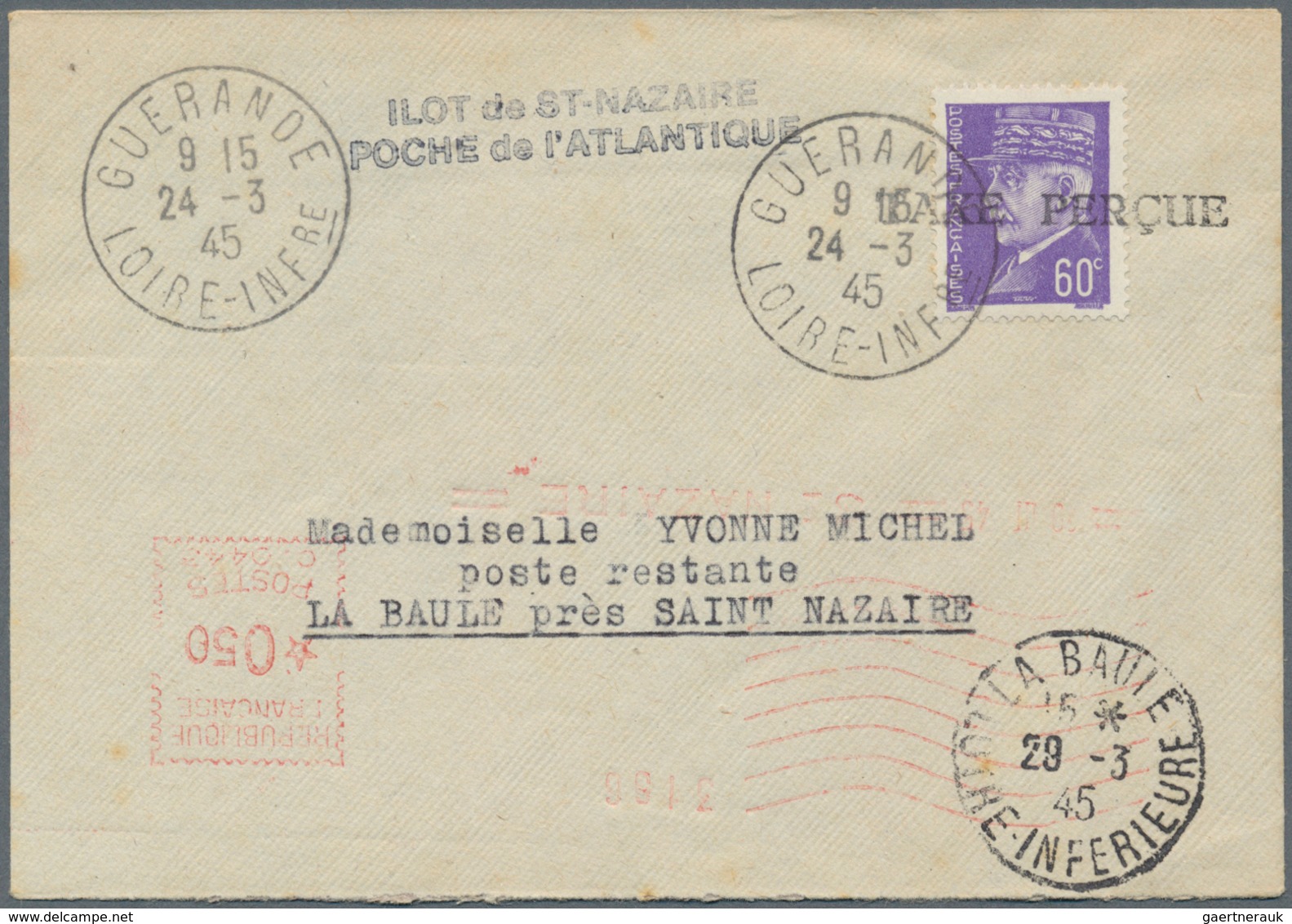 31994 Dt. Besetzung II WK - Frankreich - St. Nazaire: 1945, Hochwertige Sammlung Mit 9 Belegen, Dabei MiNr - Bezetting 1938-45