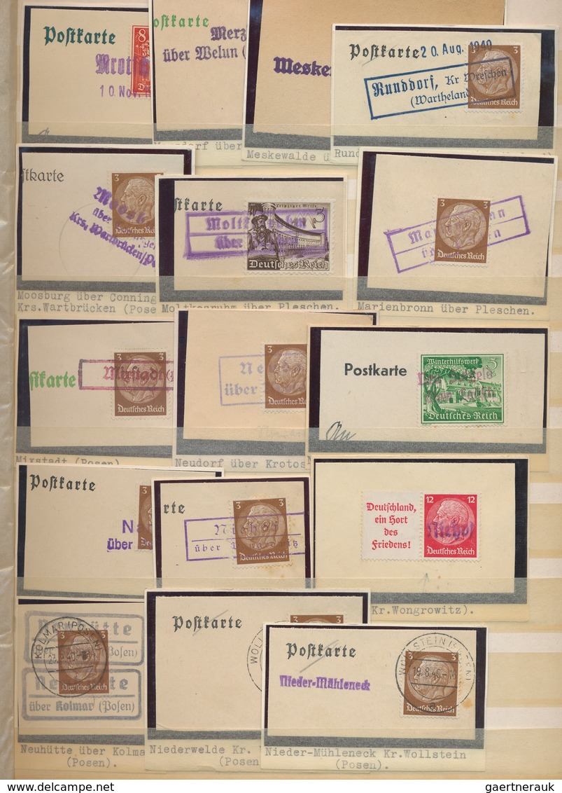 32000 Dt. Besetzung II WK - Generalgouvernement: 1939/1942, NOTSTEMPEL WARTHELAND, Stempel-Spezial-Sammlun - Bezetting 1938-45