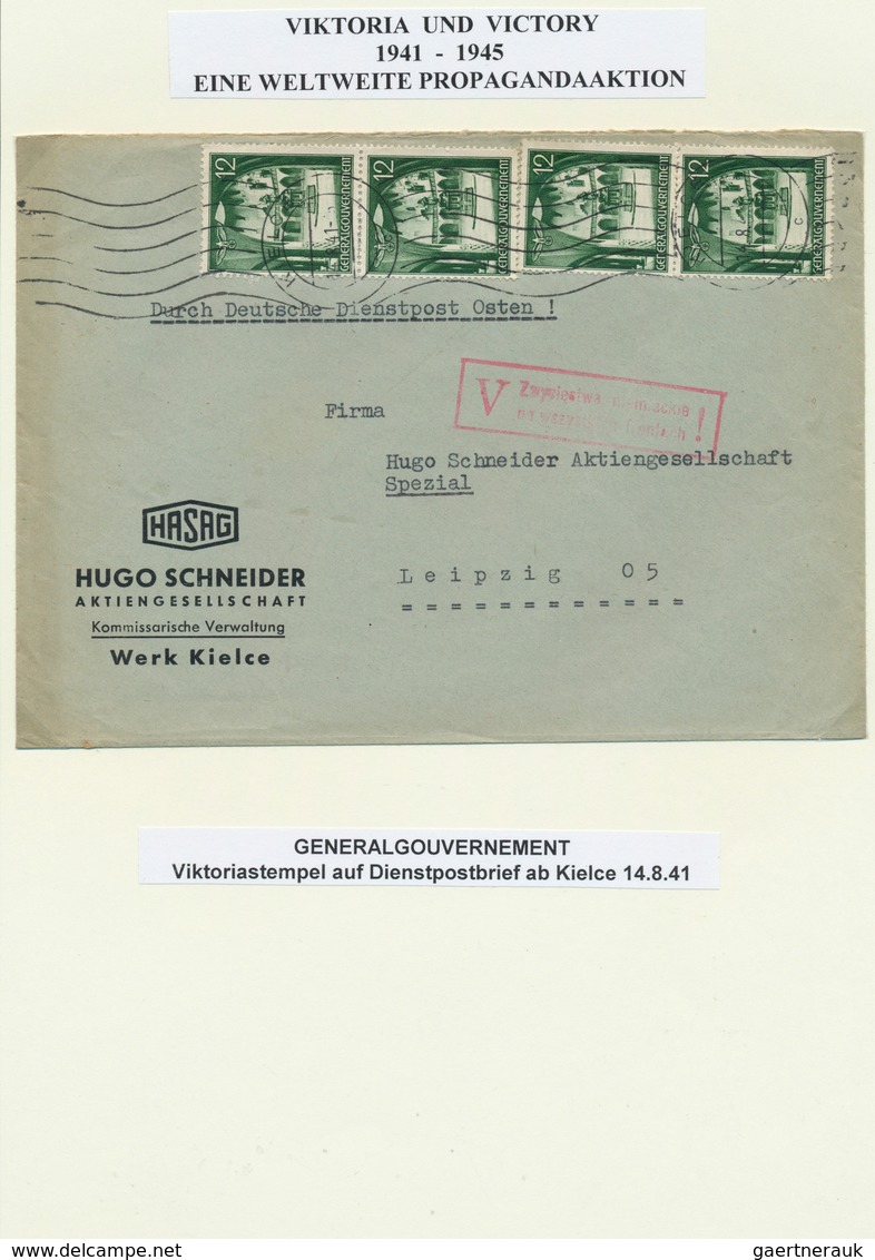 32001 Dt. Besetzung II WK - Generalgouvernement: 1941/1945. VIKTORIA Und VICTORY - Eine Weltweite Propagan - Bezetting 1938-45
