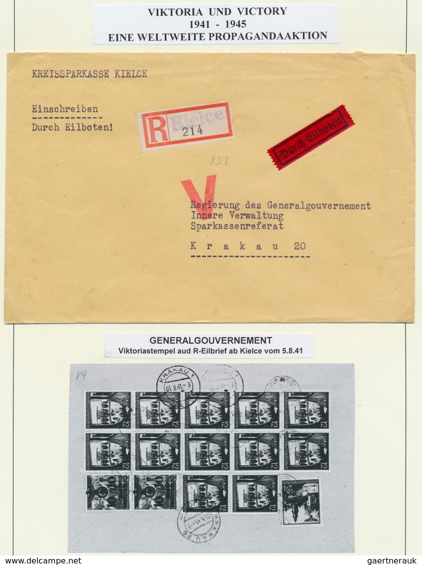 32001 Dt. Besetzung II WK - Generalgouvernement: 1941/1945. VIKTORIA Und VICTORY - Eine Weltweite Propagan - Besetzungen 1938-45