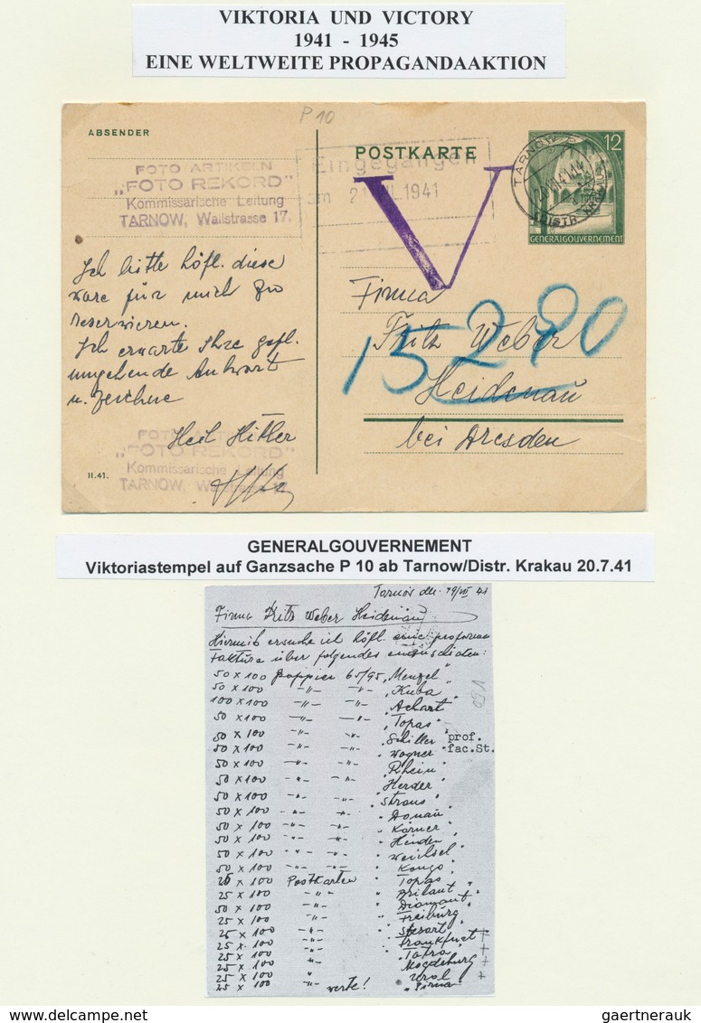 32001 Dt. Besetzung II WK - Generalgouvernement: 1941/1945. VIKTORIA Und VICTORY - Eine Weltweite Propagan - Besetzungen 1938-45