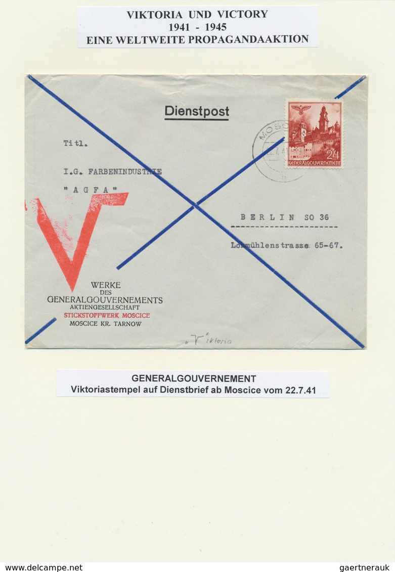32001 Dt. Besetzung II WK - Generalgouvernement: 1941/1945. VIKTORIA Und VICTORY - Eine Weltweite Propagan - Bezetting 1938-45