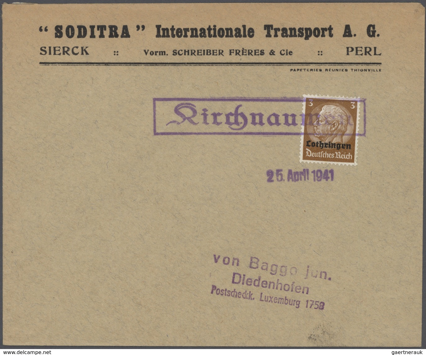 32012 Dt. Besetzung II WK - Lothringen: 1940/1941, NOTSTMEPEL (meist Ra1 Und Einige L1/L2), Vielseitige Sa - Bezetting 1938-45