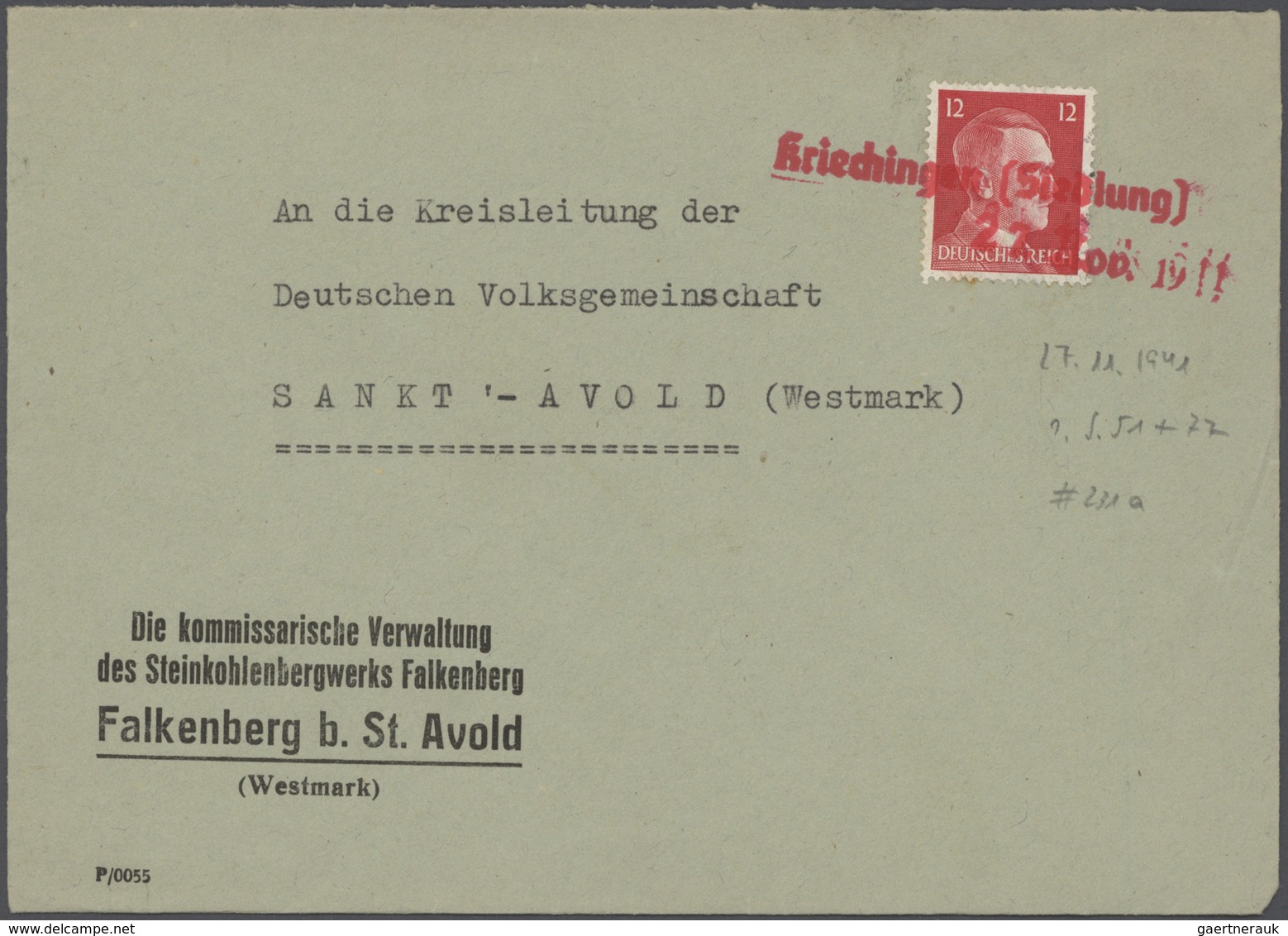 32012 Dt. Besetzung II WK - Lothringen: 1940/1941, NOTSTMEPEL (meist Ra1 Und Einige L1/L2), Vielseitige Sa - Bezetting 1938-45