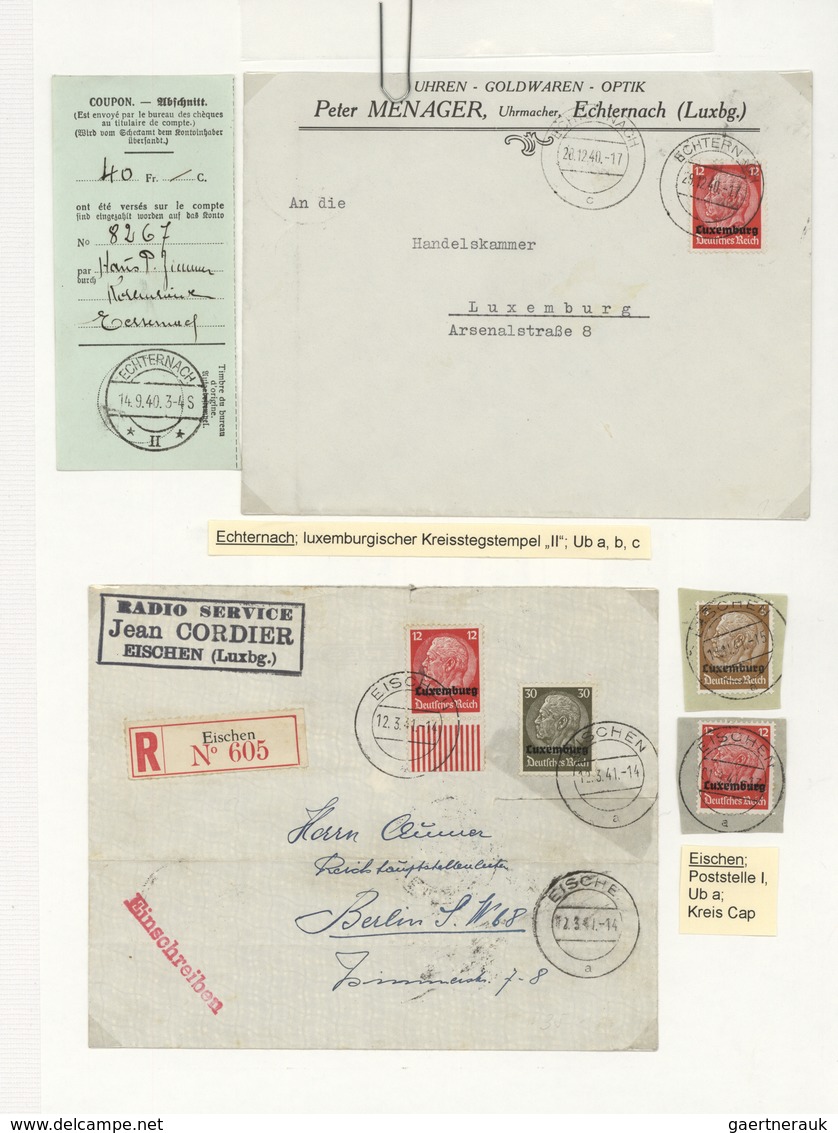 32015 Dt. Besetzung II WK - Luxemburg: 1940/1941, ORTSSTEMPEL, Inhaltsreiche Spezialsammlung Von Ca. 250 V - Bezetting 1938-45