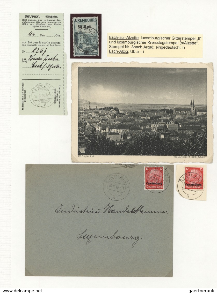 32015 Dt. Besetzung II WK - Luxemburg: 1940/1941, ORTSSTEMPEL, Inhaltsreiche Spezialsammlung Von Ca. 250 V - Besetzungen 1938-45