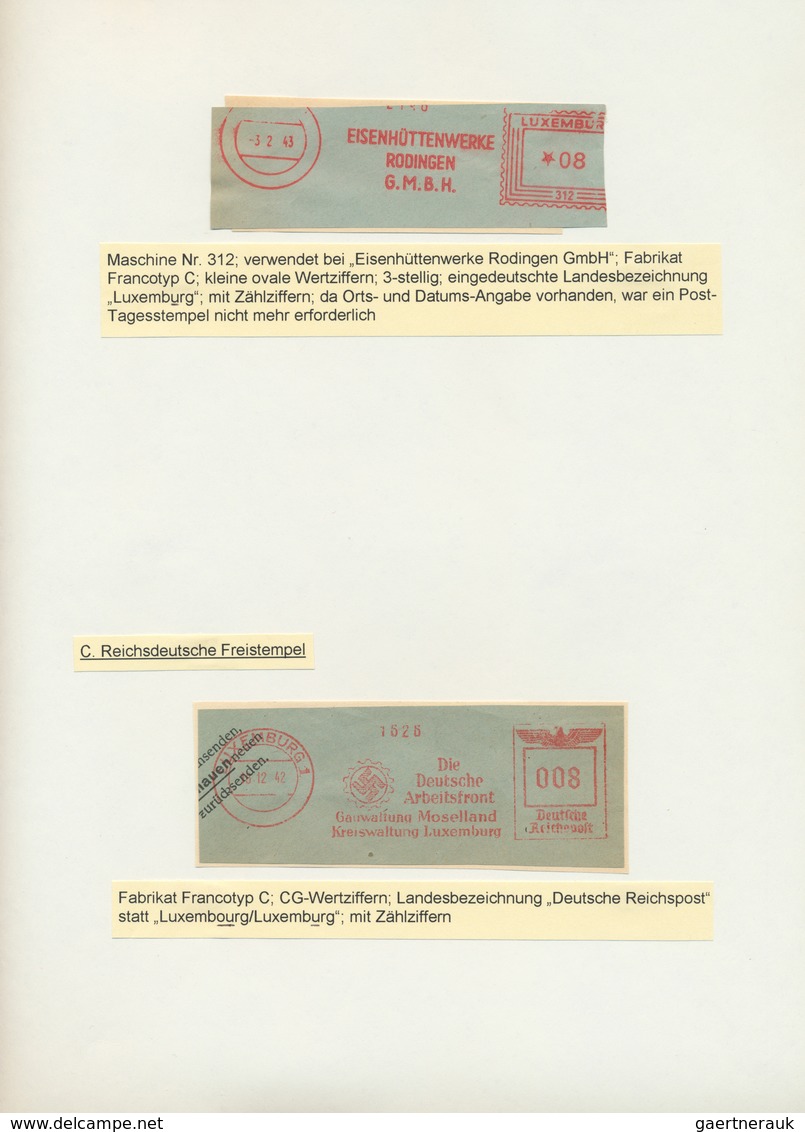 32018 Dt. Besetzung II WK - Luxemburg: 1941/1944, FREISTEMPLER WÄHREND DER BESETZUNG, Kleine Studiensammlu - Besetzungen 1938-45