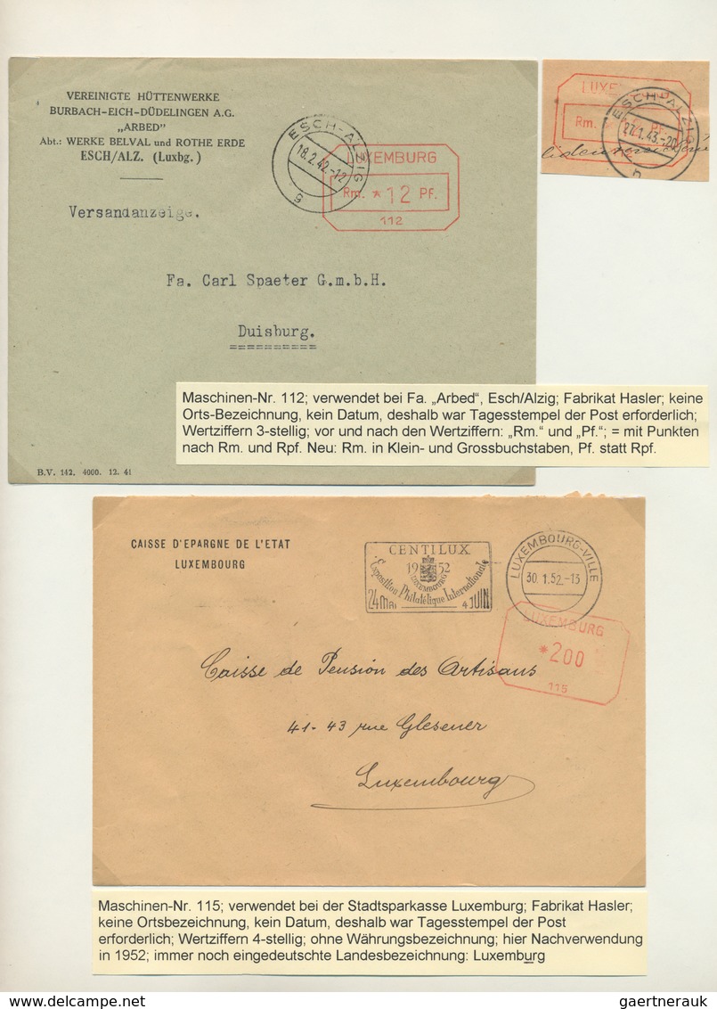 32018 Dt. Besetzung II WK - Luxemburg: 1941/1944, FREISTEMPLER WÄHREND DER BESETZUNG, kleine Studiensammlu