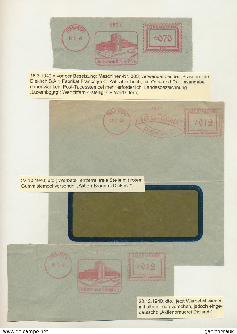 32018 Dt. Besetzung II WK - Luxemburg: 1941/1944, FREISTEMPLER WÄHREND DER BESETZUNG, kleine Studiensammlu