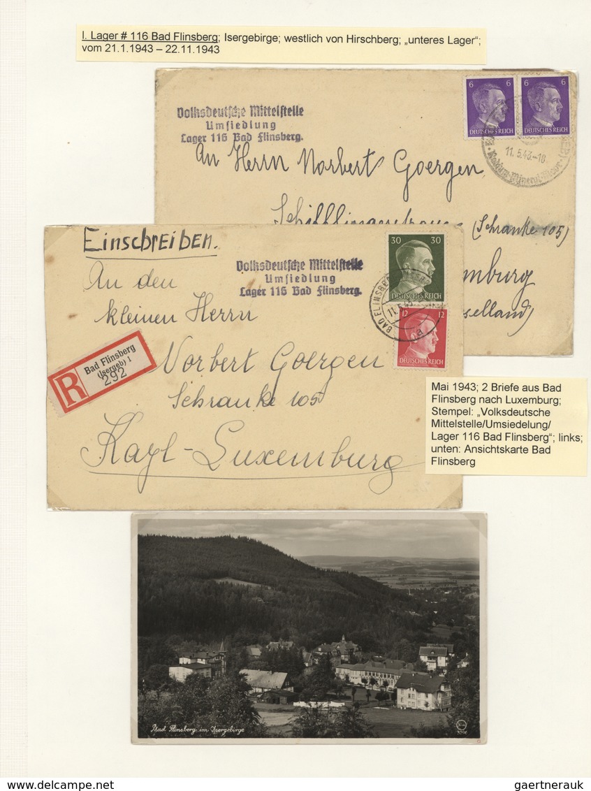 32019 Dt. Besetzung II WK - Luxemburg: 1942/1944, Volksdeutsche Mittelstelle/Aussiedlungslager, Eindrucksv - Bezetting 1938-45