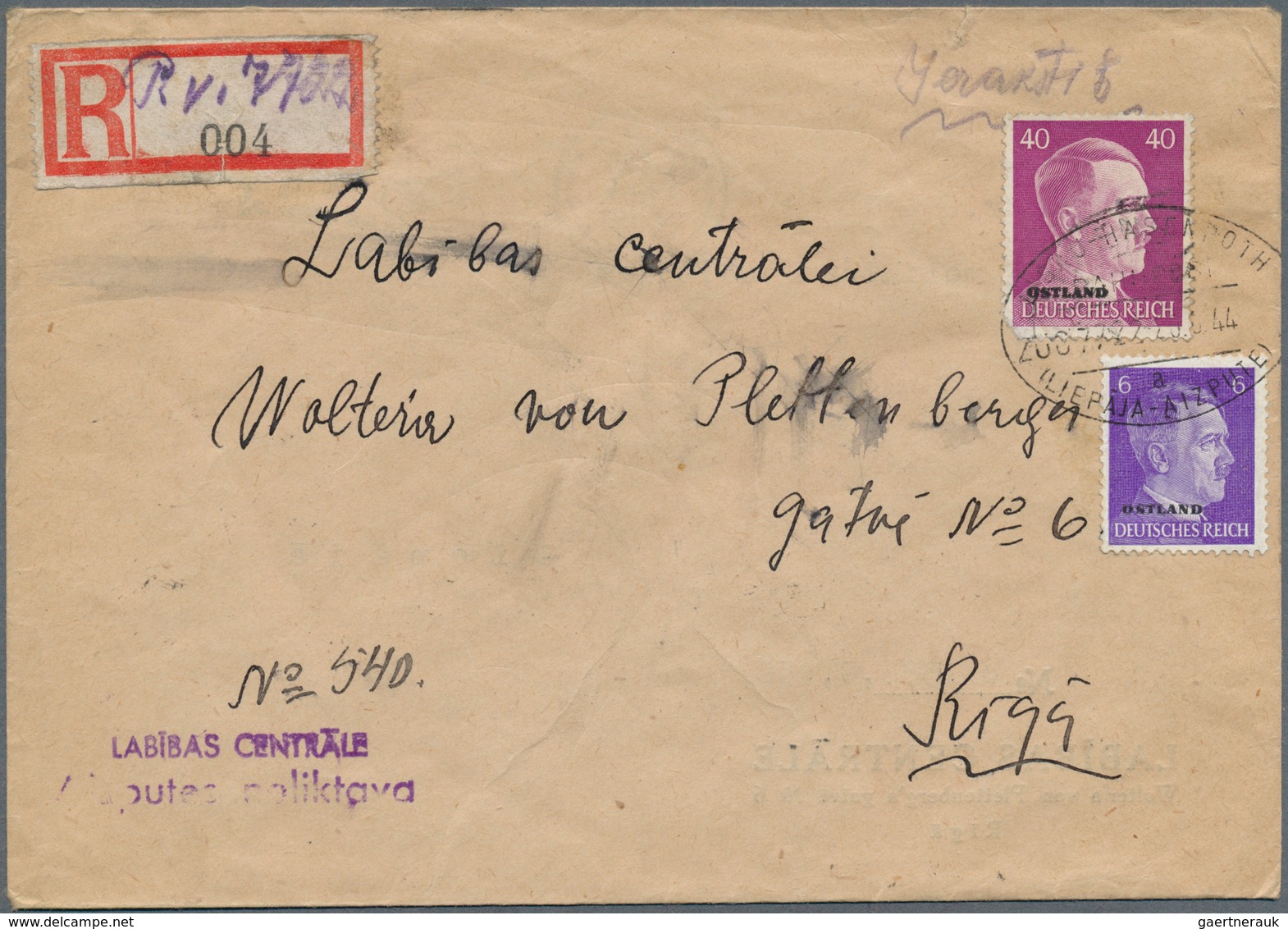 32023 Dt. Besetzung II WK - Ostland: 1941/1944, 14 Bahnpostbelege, Dabei Ein Einschreiben Und Einige Brief - Occupation 1938-45