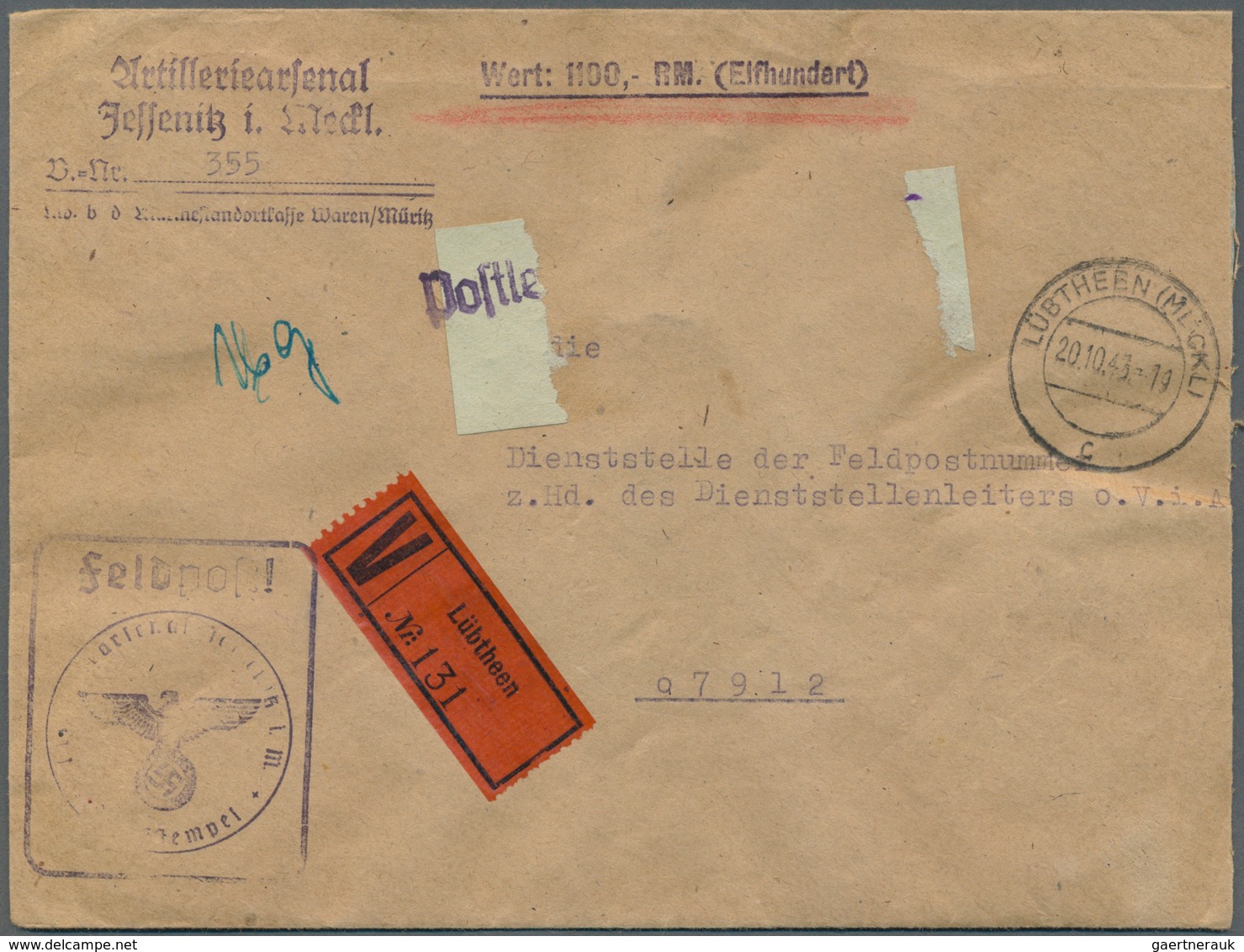 32033 Feldpost 2. Weltkrieg: 1937/1945, 70 Poststücke mit immer wieder auch besseren Belegen. Ein portofre