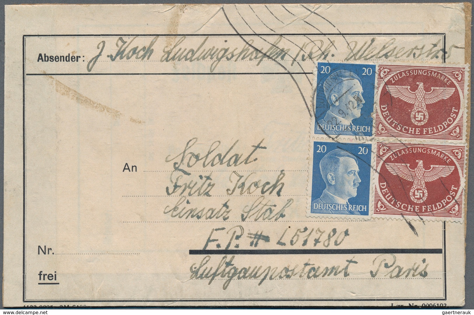 32034 Feldpost 2. Weltkrieg: 1937/1945, Reichhaltiger Posten Mit über 400 Belegen Der Deutschen Feldpost W - Sonstige & Ohne Zuordnung