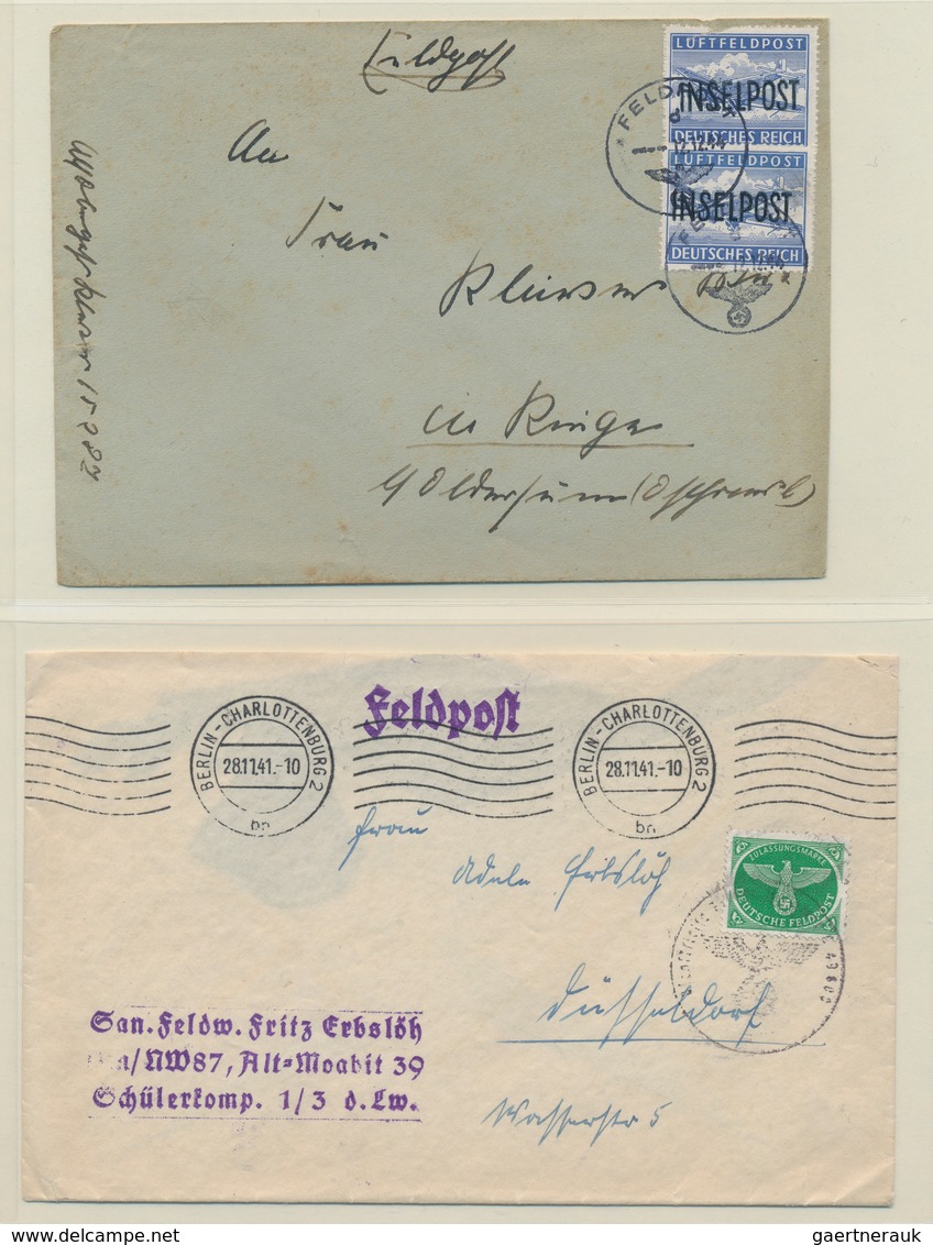 32038 Feldpost 2. Weltkrieg: 1939/1945 (ca): Interessante Sammlung Von 90 Feldpostbelegen. Dabei Viele Ung - Sonstige & Ohne Zuordnung