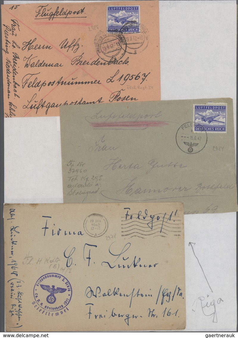 32043 Feldpost 2. Weltkrieg: 1939/1945, Gehaltvolle Und Vielseitige Sammlung Mit Ca. 200 Luftfeldpost-Bele - Sonstige & Ohne Zuordnung