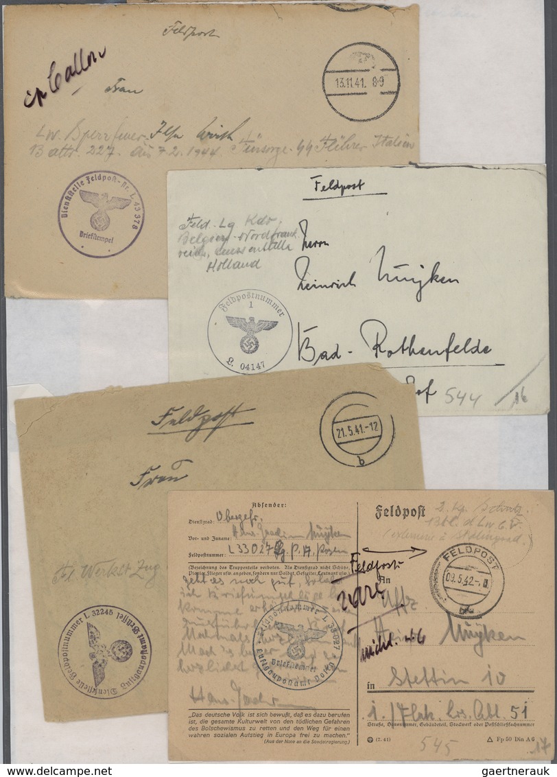 32043 Feldpost 2. Weltkrieg: 1939/1945, Gehaltvolle Und Vielseitige Sammlung Mit Ca. 200 Luftfeldpost-Bele - Sonstige & Ohne Zuordnung