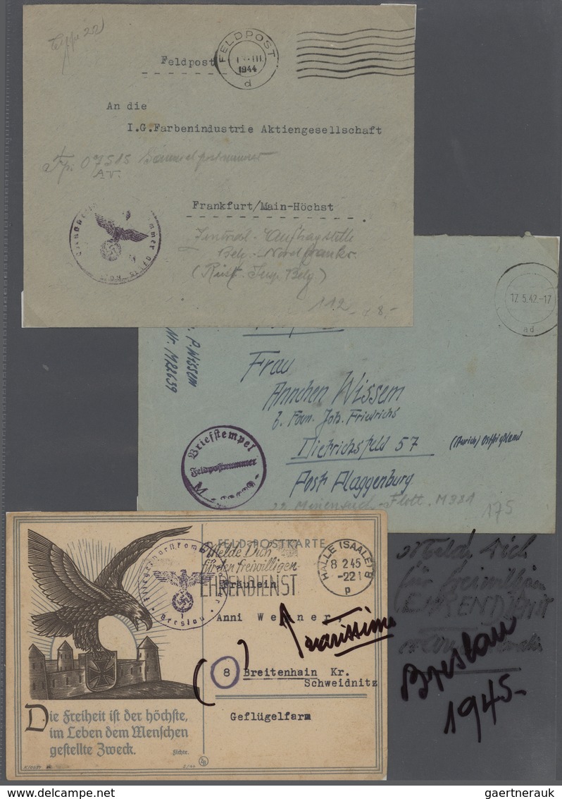 32043 Feldpost 2. Weltkrieg: 1939/1945, Gehaltvolle Und Vielseitige Sammlung Mit Ca. 200 Luftfeldpost-Bele - Sonstige & Ohne Zuordnung