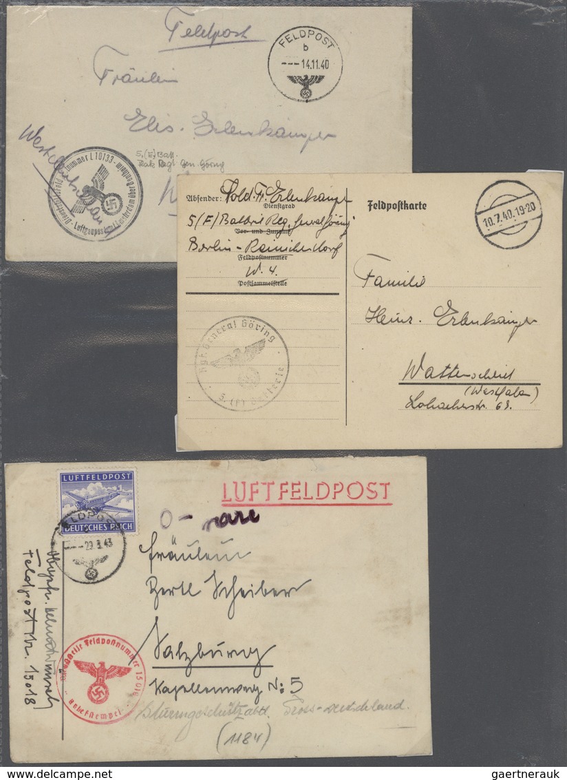 32043 Feldpost 2. Weltkrieg: 1939/1945, gehaltvolle und vielseitige Sammlung mit ca. 200 Luftfeldpost-Bele