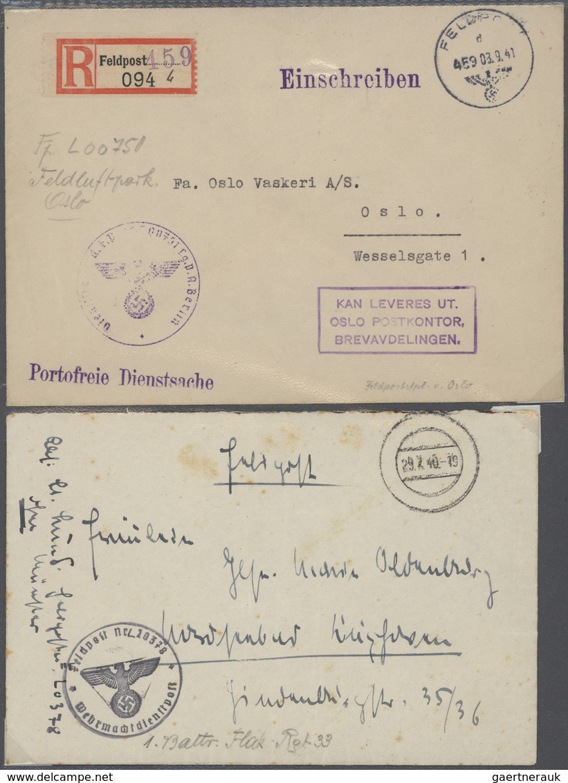 32043 Feldpost 2. Weltkrieg: 1939/1945, gehaltvolle und vielseitige Sammlung mit ca. 200 Luftfeldpost-Bele