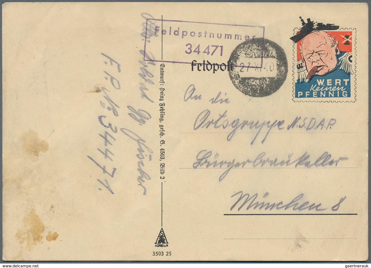 32047 Feldpost 2. Weltkrieg: 1939/1945, Umfangreiche Sammlung Von Ca. 180 Belegen In Zwei Ordnern, Davon E - Sonstige & Ohne Zuordnung