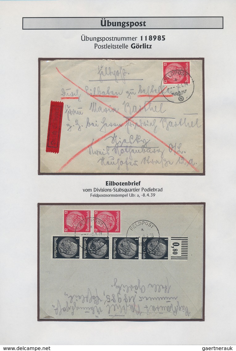 32047 Feldpost 2. Weltkrieg: 1939/1945, Umfangreiche Sammlung Von Ca. 180 Belegen In Zwei Ordnern, Davon E - Sonstige & Ohne Zuordnung