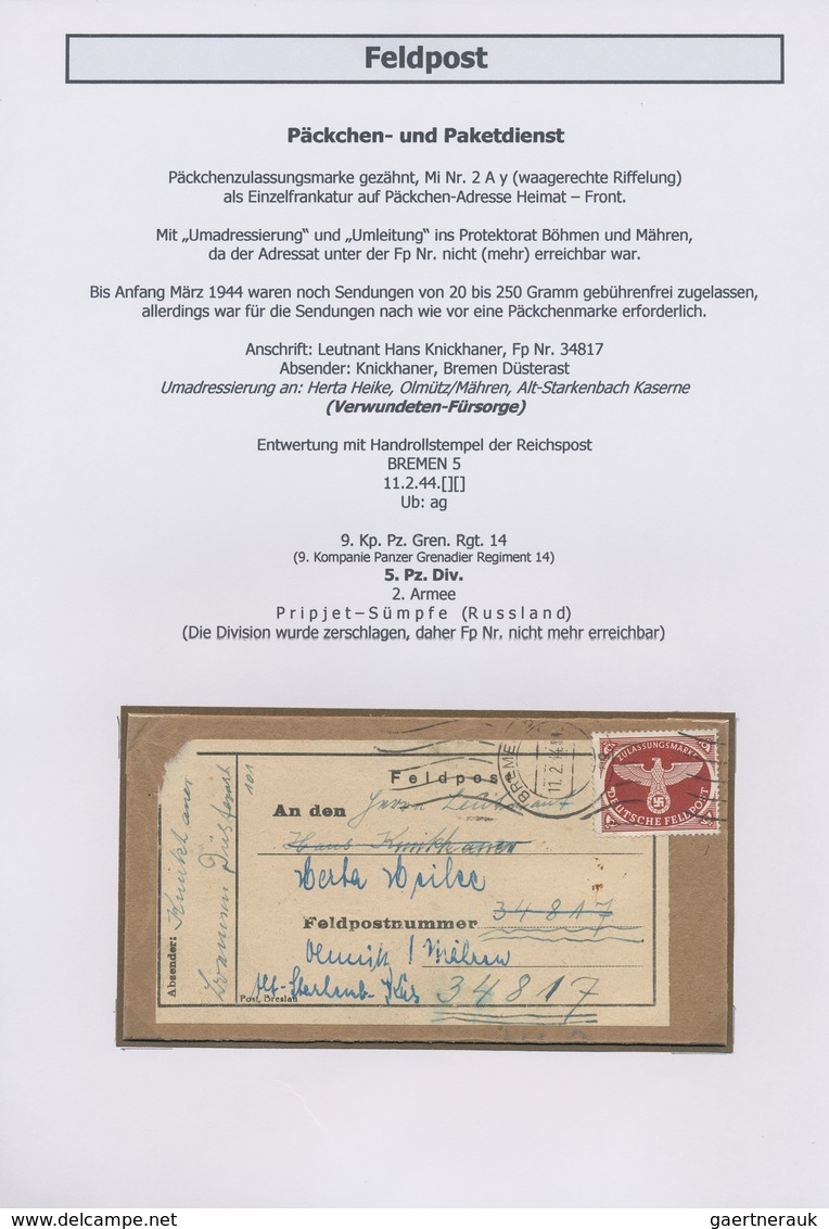 32047 Feldpost 2. Weltkrieg: 1939/1945, umfangreiche Sammlung von ca. 180 Belegen in zwei Ordnern, davon e