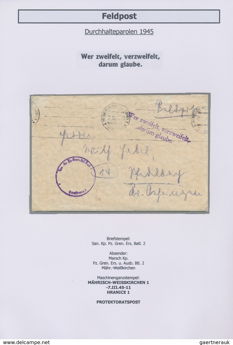 32047 Feldpost 2. Weltkrieg: 1939/1945, umfangreiche Sammlung von ca. 180 Belegen in zwei Ordnern, davon e