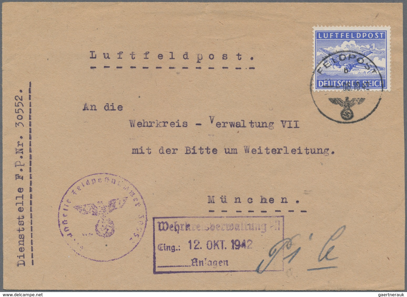 32050 Feldpost 2. Weltkrieg: 1939/1945, vielseitiger Bestand von über 180 Belegen mit vielen Besonderheite