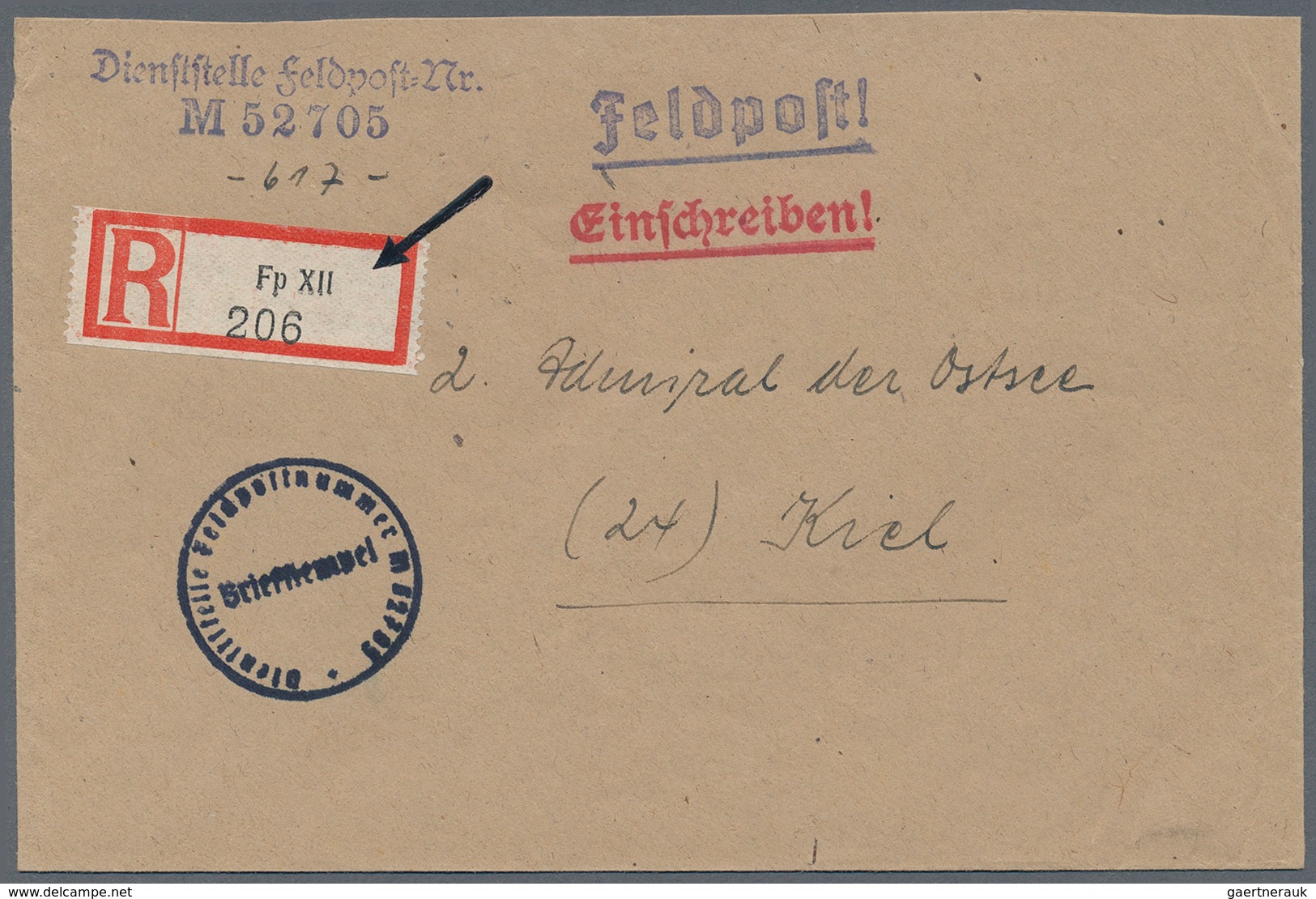 32060 Feldpost 2. Weltkrieg: 1943/44, Kleine Sammlung Von 13 Feldpost-Einschreibebriefen (1x Ohne Poststem - Andere & Zonder Classificatie