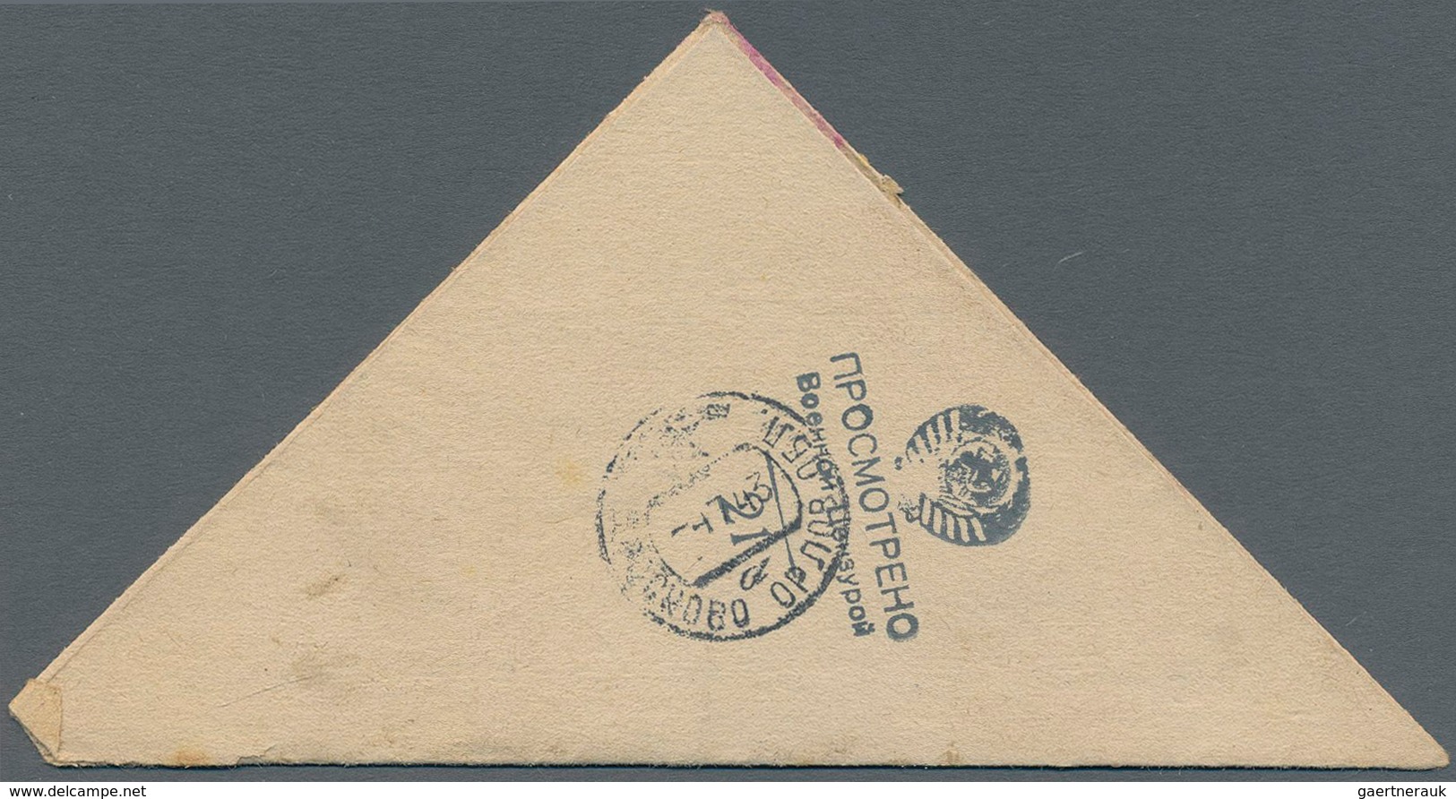 32063 Feldpost 2. Weltkrieg: Up To 1945 (ca), USSR. Lot Of About 38 So-called "Triangle"-Letters (as Annou - Andere & Zonder Classificatie