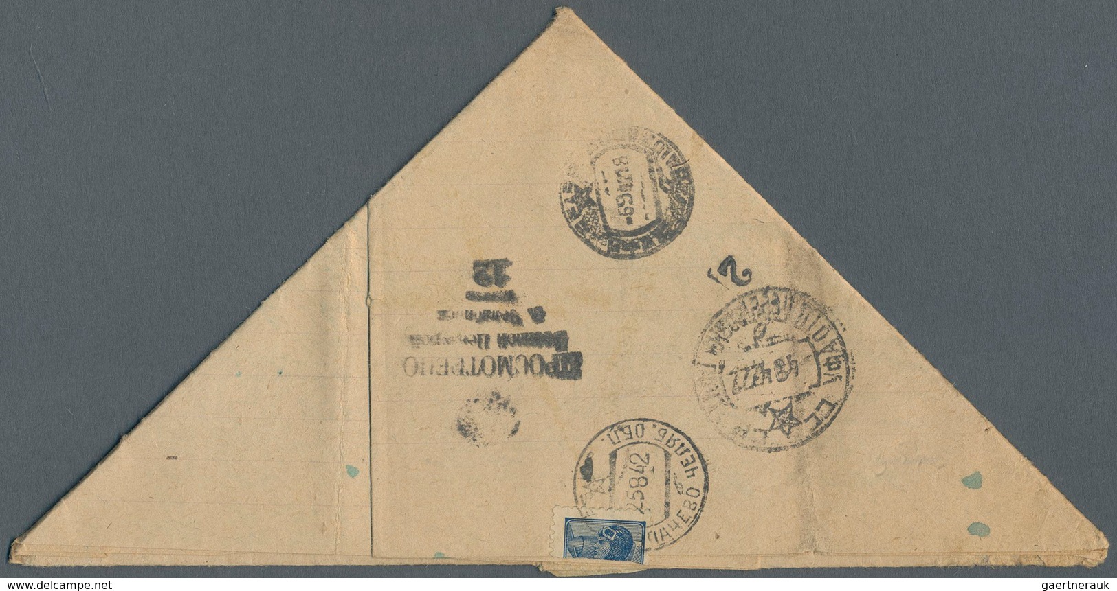 32063 Feldpost 2. Weltkrieg: Up To 1945 (ca), USSR. Lot Of About 38 So-called "Triangle"-Letters (as Annou - Andere & Zonder Classificatie