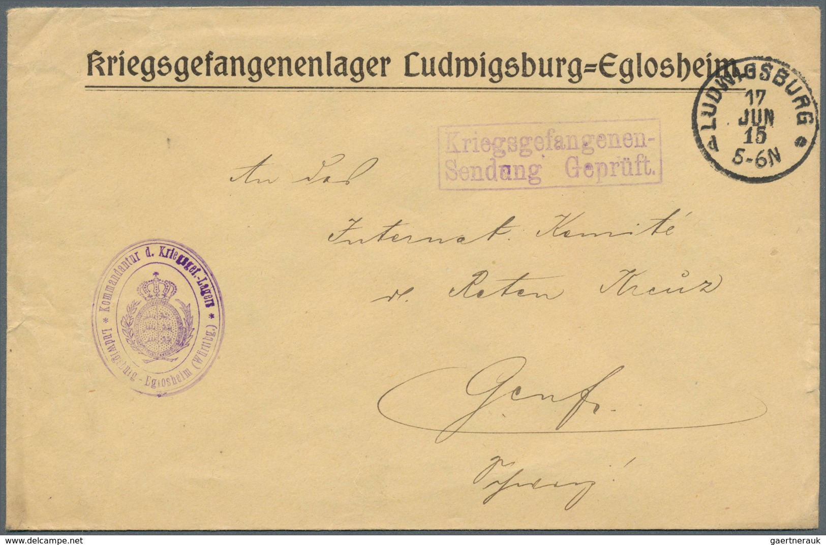 32078 Kriegsgefangenen-Lagerpost: 1915/1919, Bestand Von 170 Belegen (div. Vordrucke, Lager-/Postzensuren, - Andere & Zonder Classificatie