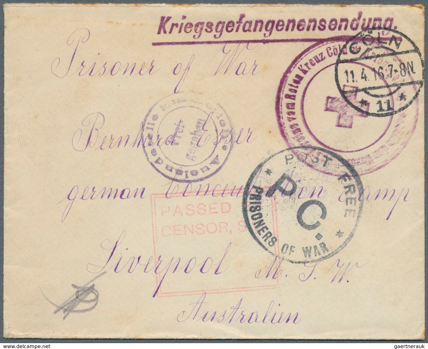 32078 Kriegsgefangenen-Lagerpost: 1915/1919, Bestand von 170 Belegen (div. Vordrucke, Lager-/Postzensuren,