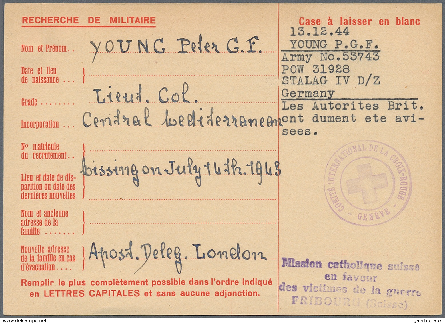 32085 Kriegsgefangenen-Lagerpost: 1940/1945: Ca 90 Bis 120 Kriegsgefangenen-Such Bzw. Registrierungskarten - Sonstige & Ohne Zuordnung