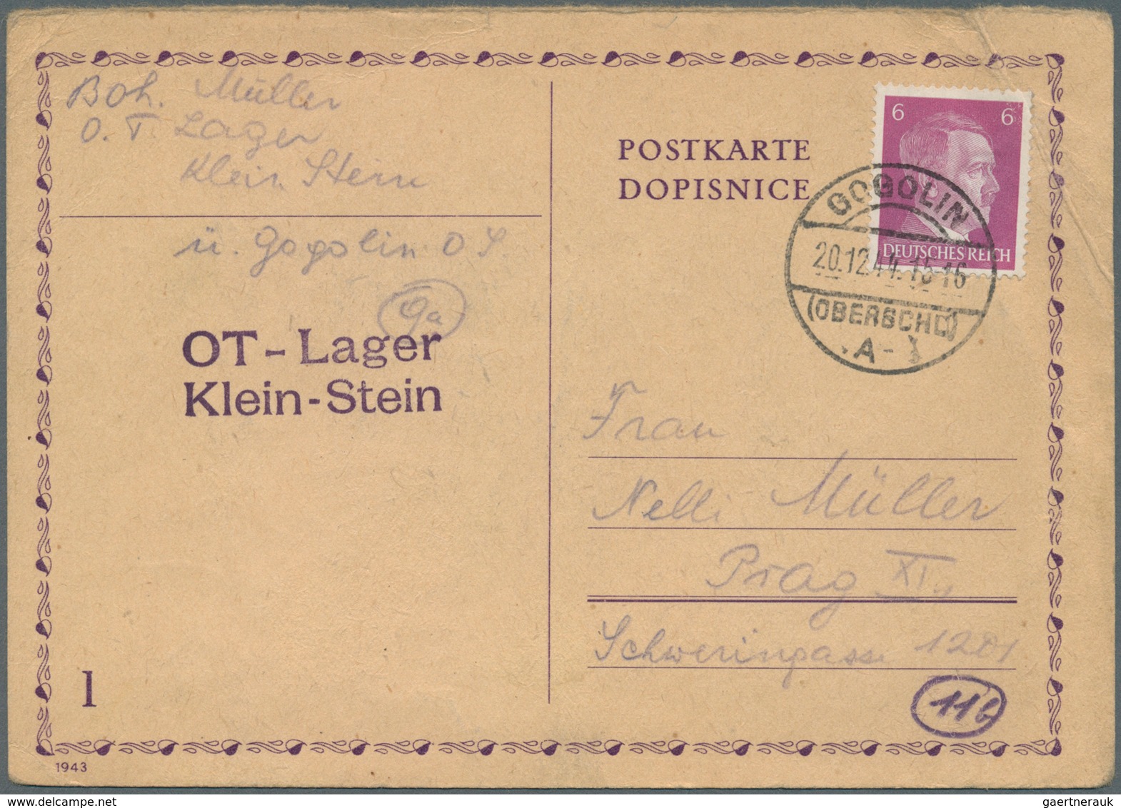 32089 KZ-Post: 1940/1945, THERESIENSTADT, ca. 260 Belege mit weit reichendem Spektrum zum Thema Juden in d