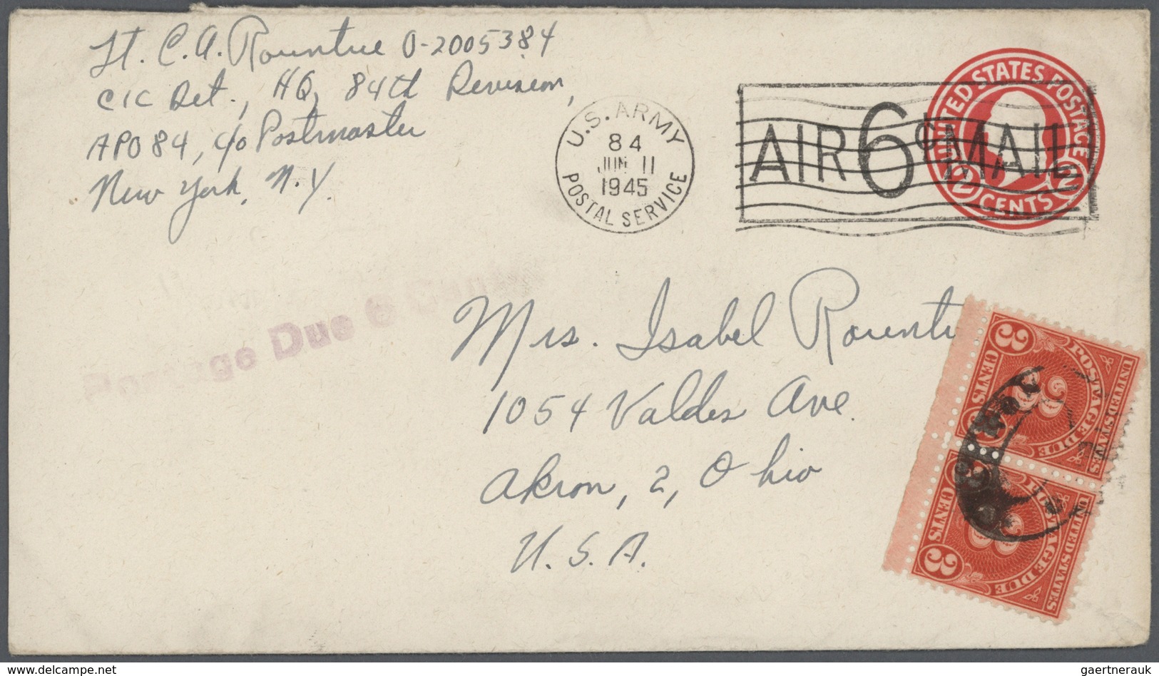 32105 Deutschland Nach 1945: 1945, Amerikanische Feldpost (APO) In Deutschland, Partie Mit Ca. 30 Briefen - Sammlungen