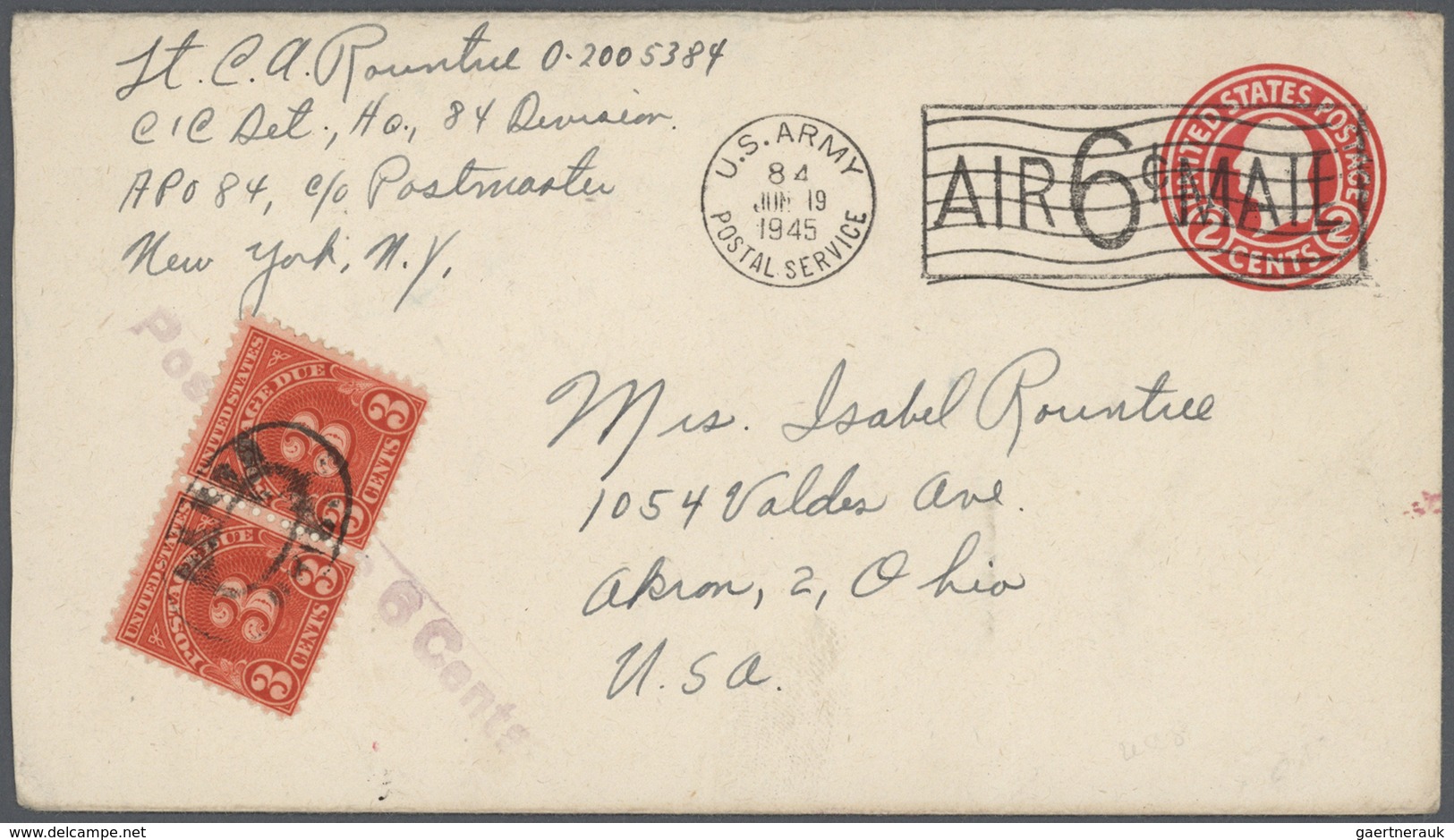 32105 Deutschland Nach 1945: 1945, Amerikanische Feldpost (APO) In Deutschland, Partie Mit Ca. 30 Briefen - Verzamelingen