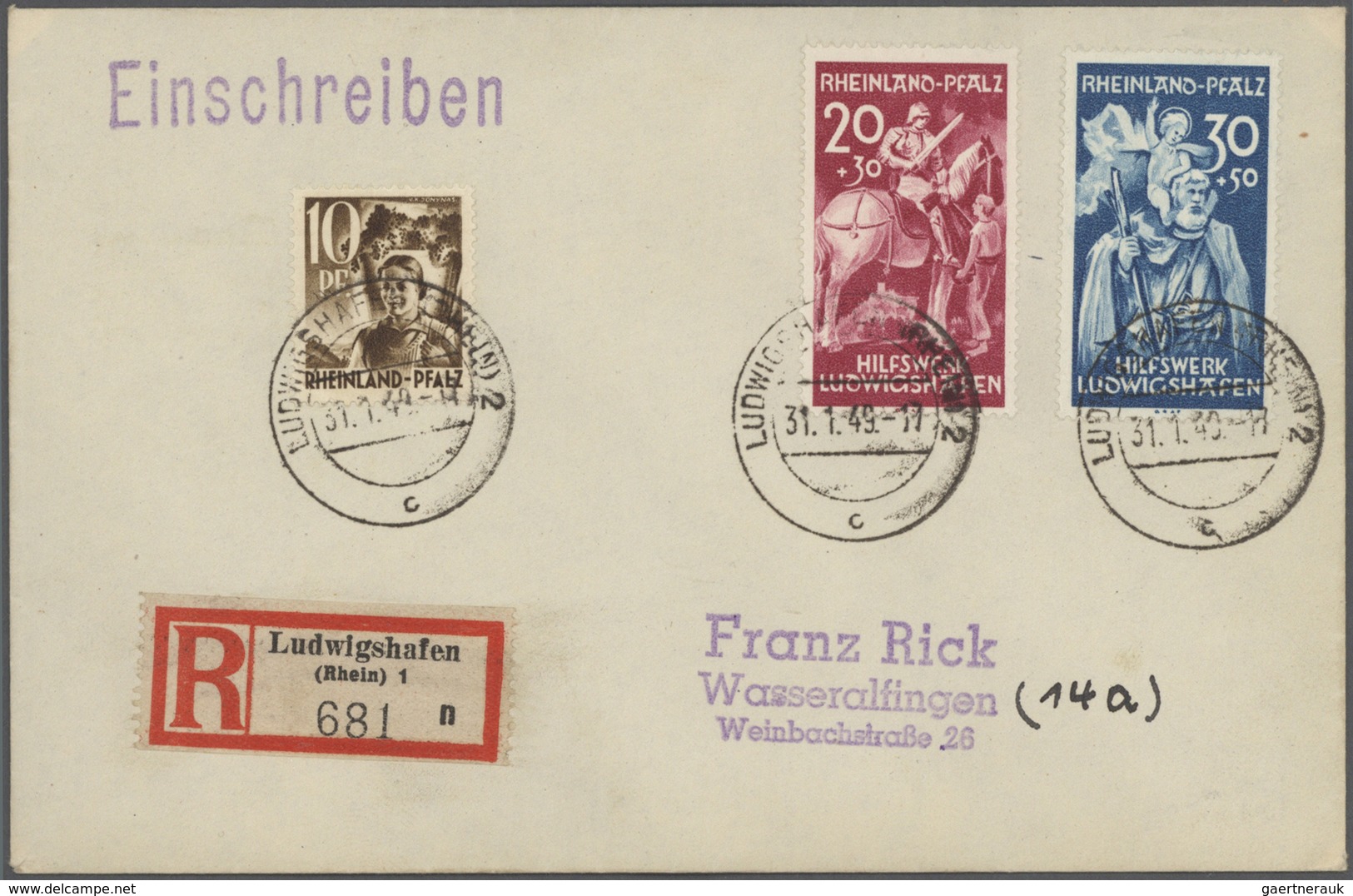 32112 Deutschland Nach 1945: 1945/1949, Sammlung Von Ca. 220 Briefen Und Karten Mit Frankaturen Kontrollra - Sammlungen