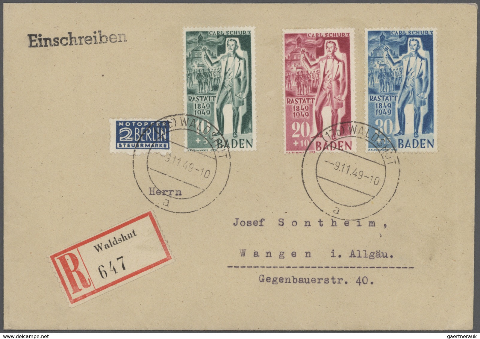 32112 Deutschland Nach 1945: 1945/1949, Sammlung Von Ca. 220 Briefen Und Karten Mit Frankaturen Kontrollra - Collections